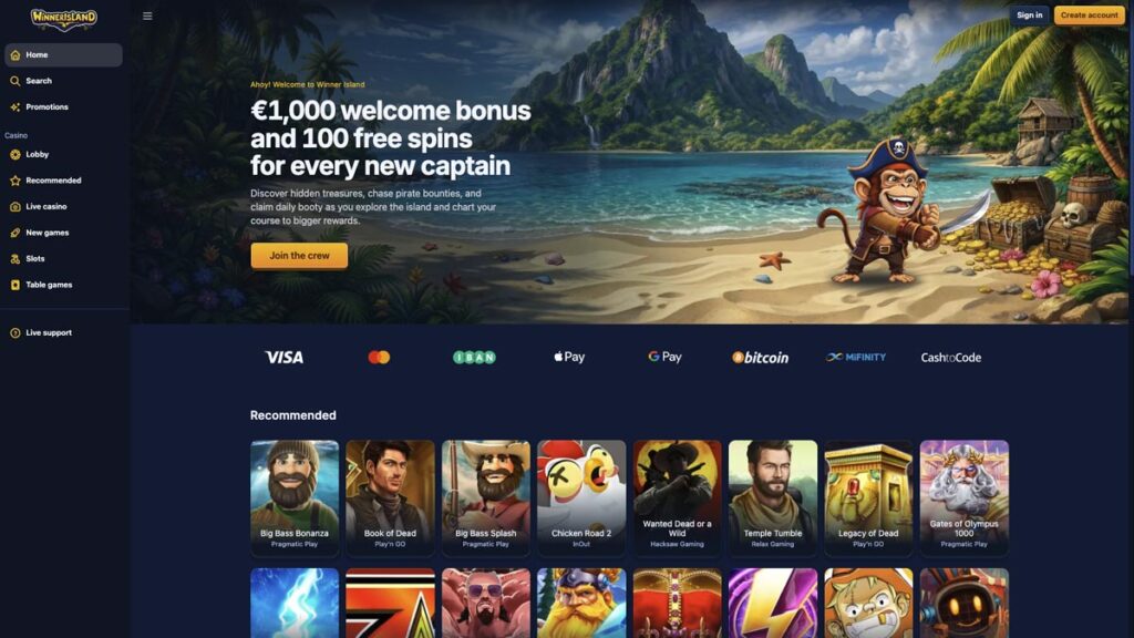 WinnerIsland – online casino Nederland zonder cruks startpagina met welkomstbonus